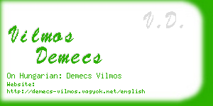 vilmos demecs business card